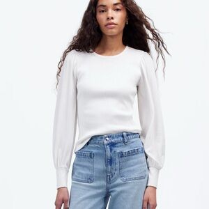 Madewell Ribbed Puff Sleeve Top